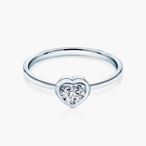 Pierścionek zaręczynowy Pure: białe złoto, diament w szlifie serce